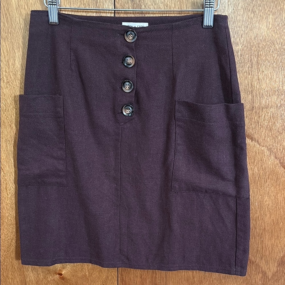 Tea n Rose Brown Mini Pencil Skirt for Work